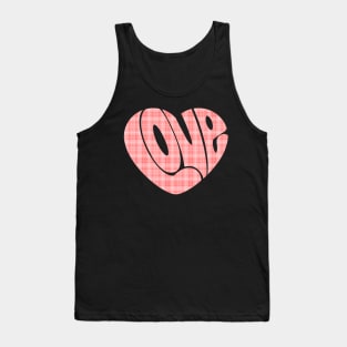 Love word in a heart shape simple cute design for valentines day cute pink Tank Top